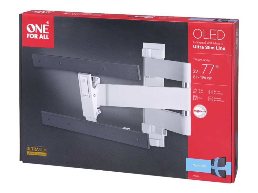 One For All WM 6453 - Brakett - full bevegelse - for OLED-display - aluminium, stål - skjermstørrelse: 32-77 - veggmonterbar