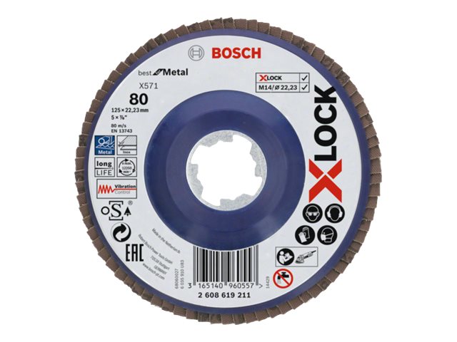 Bosch Best For Metal X571 - Fächerscheibe - Für Metall - 125 Mm - X-Lock - M14 - Korngröße: 80