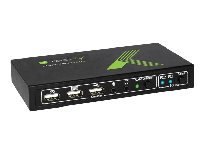 TECHly 2x1 USB HDMI KVM Switch 4Kx2K - Omkopplare för tangentbord/video/mus/ljud - 2 x KVM/ljud - 1 lokal användare - skrivbordsmodell | Datortillbehör - KVM & Switchar - Switchar | GameStuff