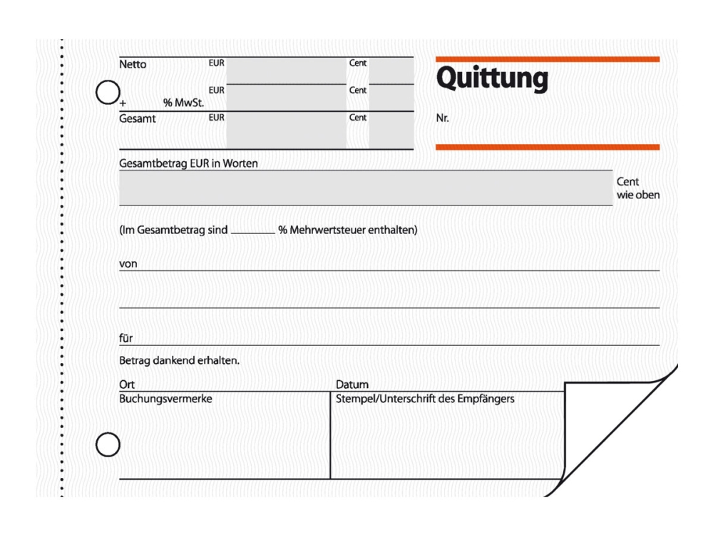 Sigel - Kvittering - 50 ark - A6 (105 x 148 mm) - landskab - duplikat - karbonfri