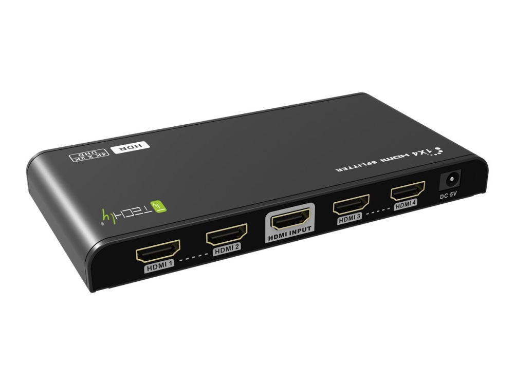 Techly Hdmi2.0 Splitter 4K 4 Ways Hdr - Video/Audiosplitter - 4 X Hdmi - Skrivbordsmodell