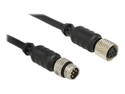Delock 12640, 2 M, M8, M8, Männlich/Weiblich, Schwarz, China