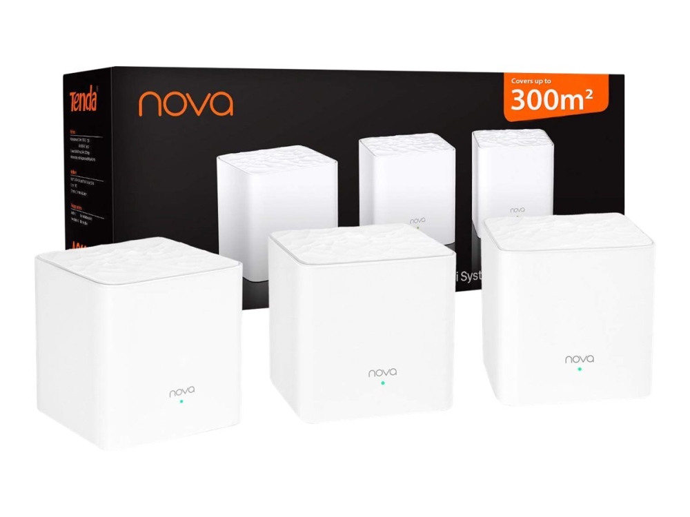 Tenda Nova Mw3 - Wi-Fi-System (3 Routere) - Op Til 300 M2 - Mesh - Wi-Fi 5 - Dual Band