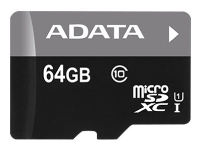 64GB MicroSDXC card with SD Adapter, UHS-I, Class 10, A1, blue