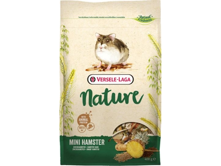Versele-Laga Mini Hamster Natur, Snack, 400 G, Hamster, Vitamin A, Vitamin D3, Vitamin E, 16,5%, 7,5%