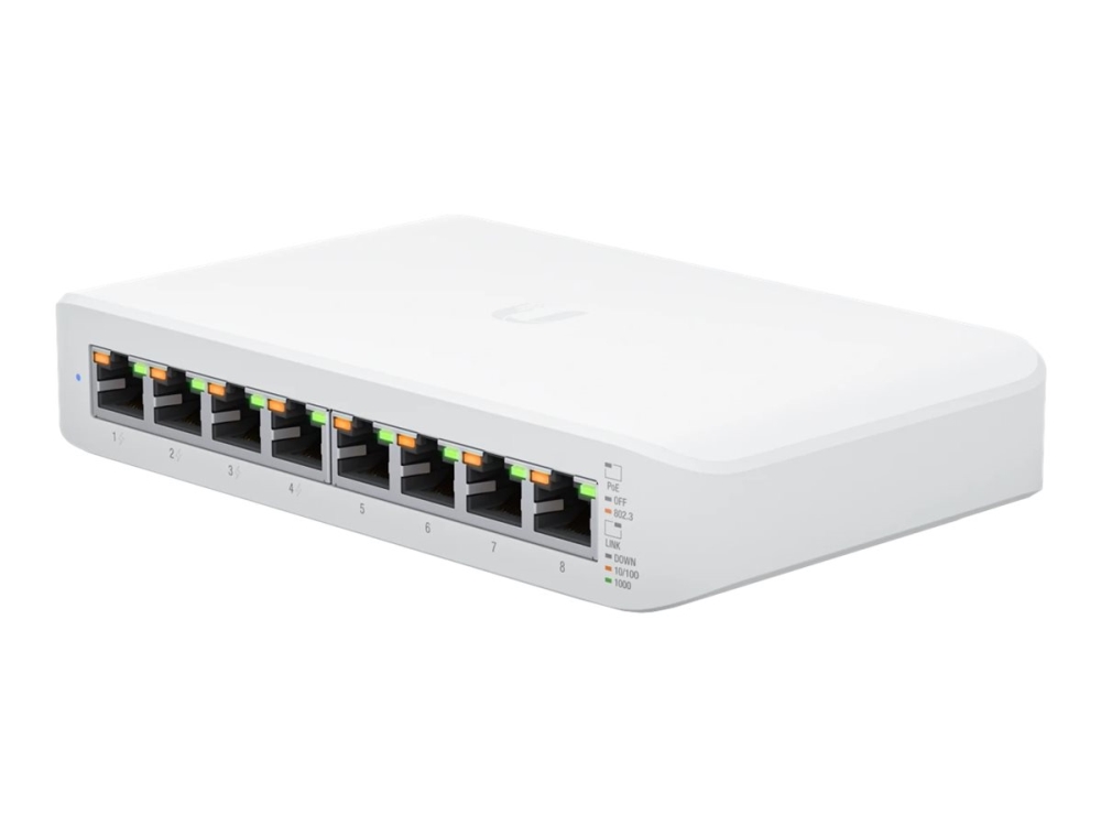 Ubiquiti UniFi Switch Lite USW-Lite-8-POE - Switch - Administrerad - 8 x 10/100/1000 (4 PoE+) - skrivbordsmodell, väggmonterbar - PoE+ (52 W) | N - A | GameStuff