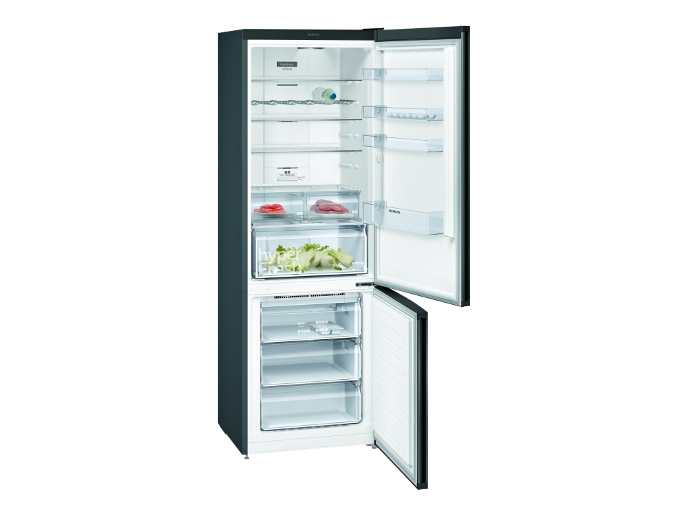 Siemens iQ300 coolFlex KG49NXXEA - Køleskab/fryser - bund-fryser - bredde: 70 cm - dybde: 67 cm - højde: 203 cm - 438 liter - Klasse E - sort rustfrit stål