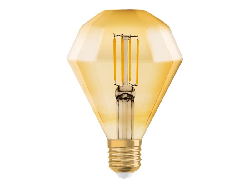 Osram Vintage 1906 - Led-Glühbirne - Diamantform - E27 - 4,5 W (Entspricht 40 W) - Klasse E - Warmes Wohlfühllicht - 2500 K - Gold