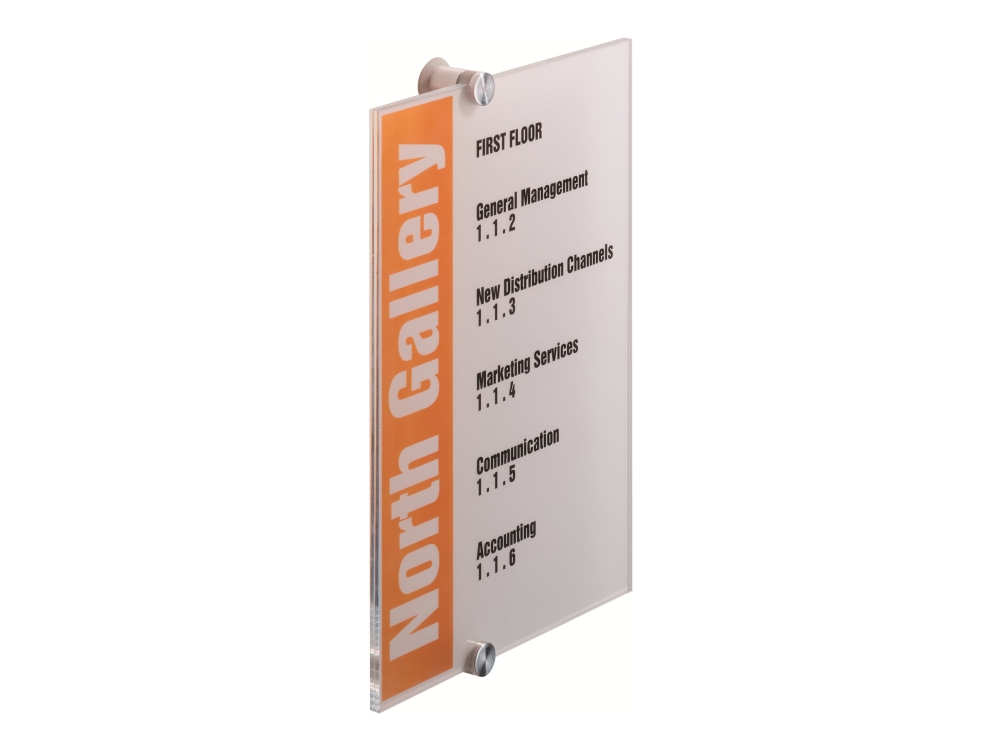 Durable Crystal Sign - Skilteholder - Dørmonteret - For A4 - Gennemsigtig