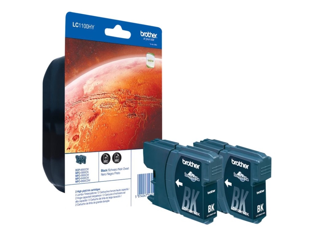 Brother Lc1100hybkbp2 - Høj Kapacitet - Sort - Original - Blister - Blækpatron - For Brother Dcp-6690Cw