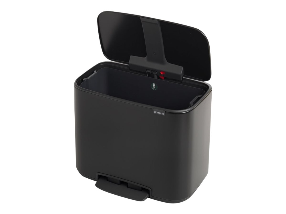 Brabantia Bo Pedal Bin - Skraldespand - fliplåg - 36 L - fodpedal - mat sort