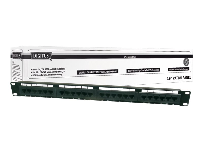 DIGITUS Professional DN-91624U - Patch-panel - CAT 6 - UTP - RJ-45 X 24 - 1U - 19