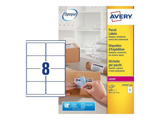 Avery - Hvid - 99.1 X 67.7 Mm 2000 Etikette (250 Ark X 8) Adresseetiketter