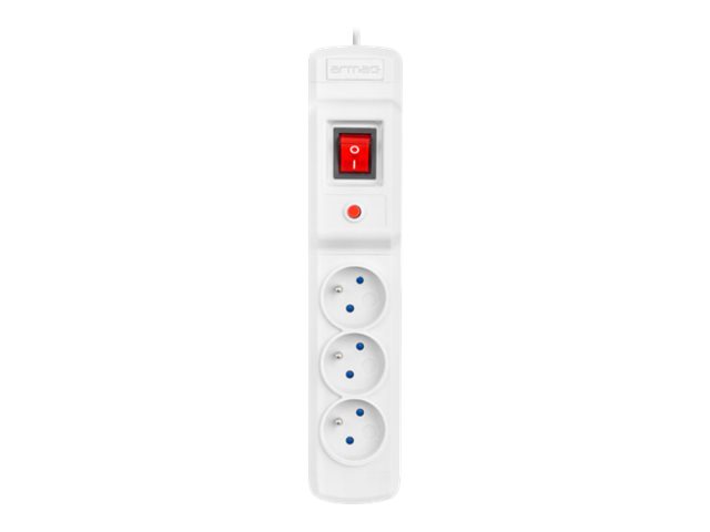 Armac Multi M3 - Stikdåse - Ac 230 V - 2300 Watt - Input: Type E - Output-Stikforbindelser: 3 (3 X Type E) - 1.5 M Ledning - Grå