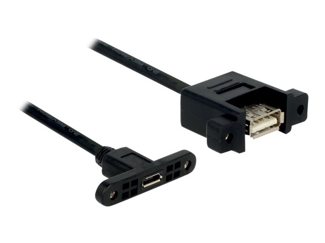 Delock Usb 2.0 Micro-B/A, 0.25M, 0,25 M, Micro-Usb B, Usb A, Usb 2.0, Weiblich/Weiblich, Schwarz
