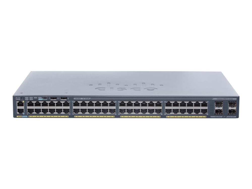 Cisco Catalyst 2960X-48Ts-L - Switch - Administreret - 48 X 10/100/1000 + 4 X Gigabit Sfp - Desktop, Monterbar På Stativ - Istandsat