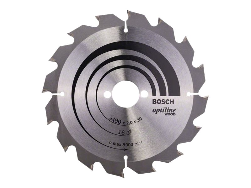 Bosch Rundsavsklinge Optiline Ø190x2,0x30mm 16t - 2608641184