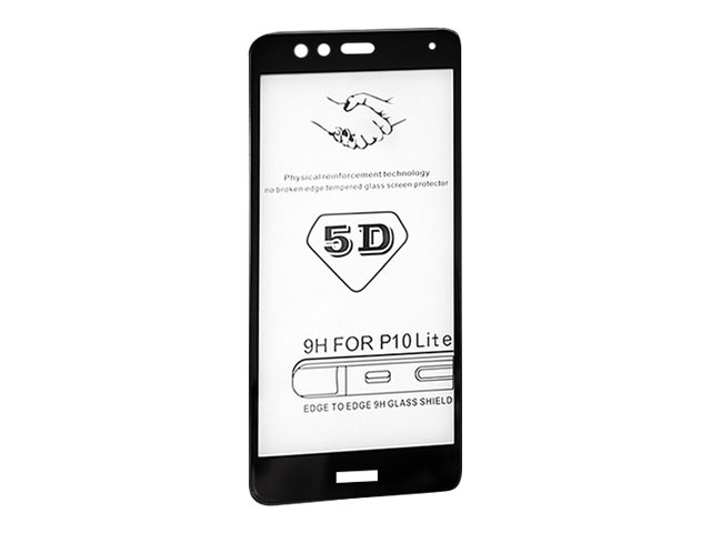 Qoltec Premium Tempered Glass 5d Full Covered Skarmskydd För Mobiltelefon 3d Glas 5.2  " Ramfarg Svart För Huawei P10 Lite