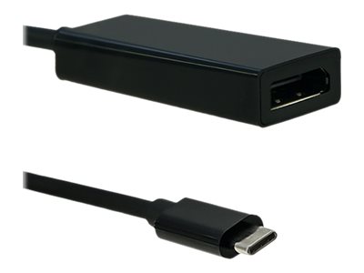 Qoltec - Usb / Displayport Adapter - Usb-C (Han) Til Displayport (Hun) - Usb 3.1 - 23 Cm - 4K Support - Sort