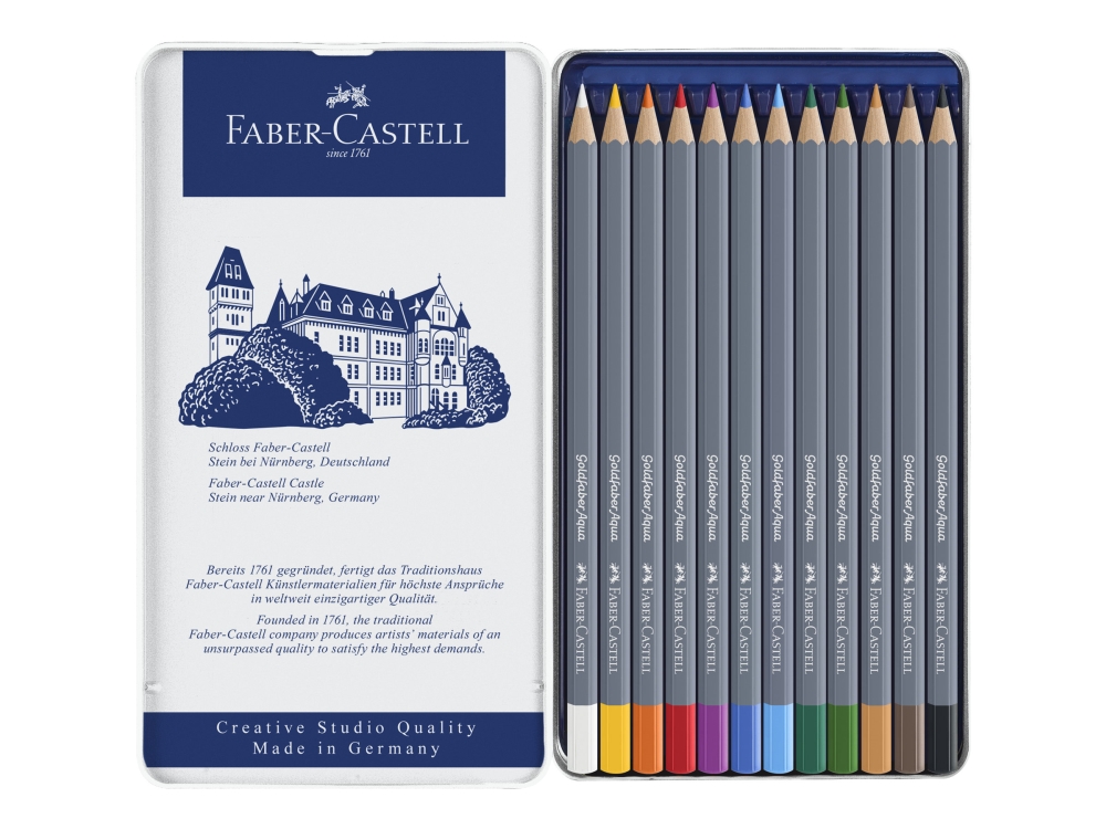 Faber-Castell GOLDFABER Aqua - Vattenfärgspenna - blandade färger (paket om 12) | Skrivredskap - Blyertspennor & pencils - Stiftpennor | GameStuff