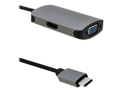 Qoltec - Videoadapter - Usb-C Han Til 15 Pin D-Sub (Db-15), Hdmi Hun - 21 Cm - Grå