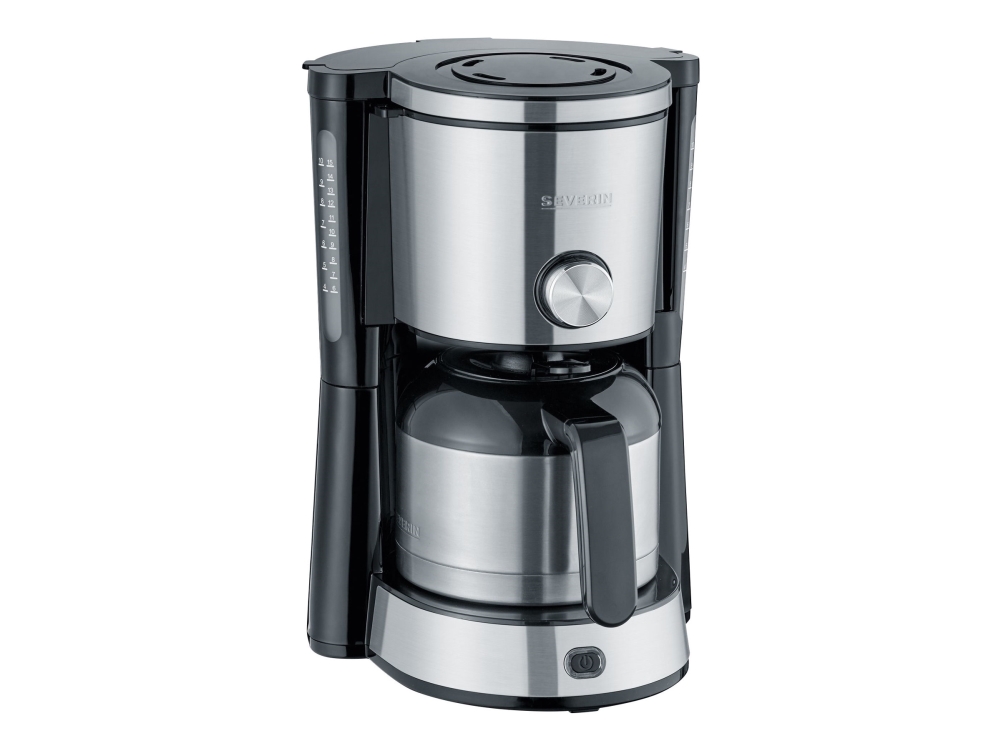SEVERIN KA 4845 TypeSwitch - Kaffemaskine - 8 kopper - børstet rustfrit stål/sort