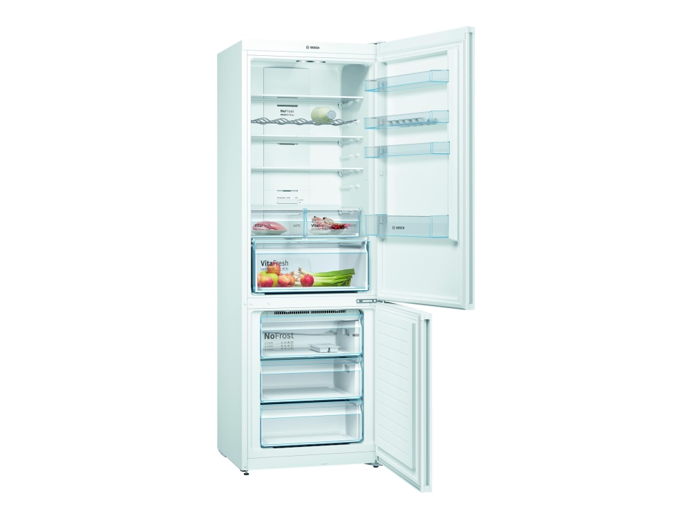 Bosch Serie 4 KGN49XWEA - Kylskåp/frys - bottenfrysskåp - bredd: 70 cm - djup: 67 cm - höjd: 203 cm - 438 liter - Klass E - vit | Vitvaror - Kyl & Frys - Kombinerade kyl-frysar | GameStuff