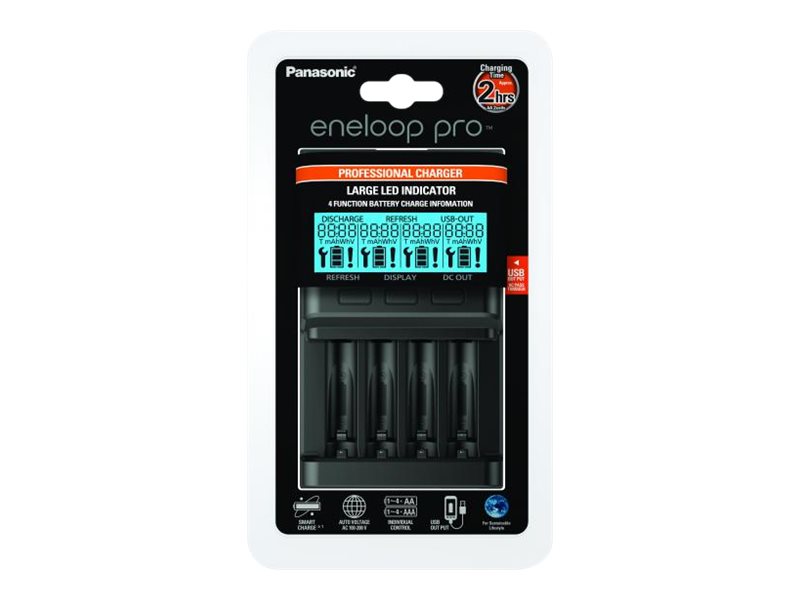 Panasonic eneloop BQ-CC65E - Batteriladdare - 4 x batteriladdare - 1 A (USB) | EL Artiklar - Batteri - Batteriladdare | GameStuff