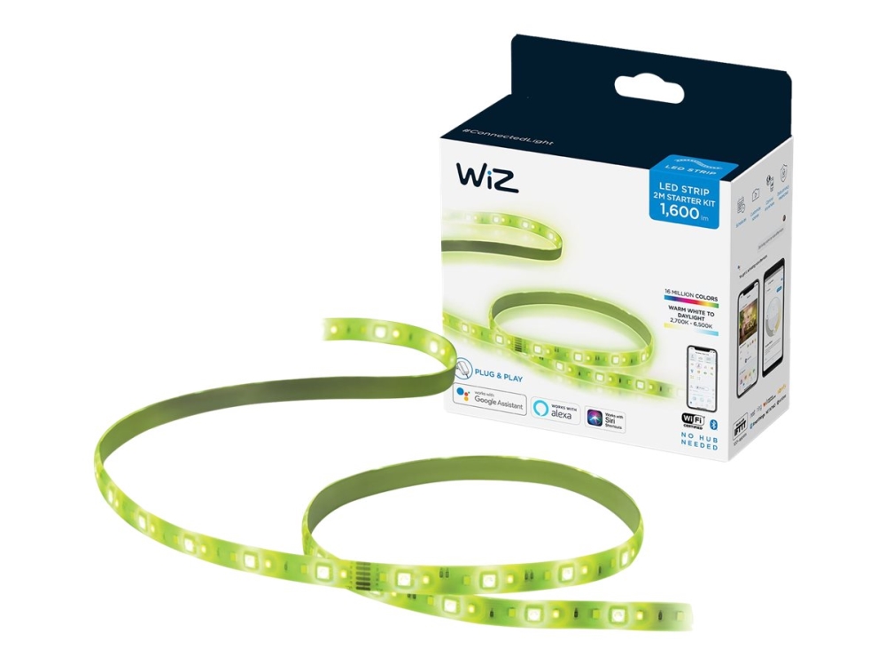 WiZ Starter kit - Ljusslinga - LED - 20 W - 16 miljoner färger/varmvitt till dagsljus - 2700-6500 K - 2 m - vit | Smarta hem - Smart hemkontroll och plattformar - Samsung SmartThings | GameStuff