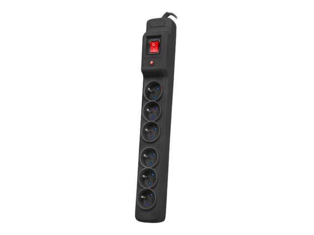 Armac Multi M6 - Stikdåse - Ac 230 V - 3680 Watt - Input: Strøm - Output-Stikforbindelser: 6 (6 X 3-Pæl) - 4.5 M Ledning - Sort