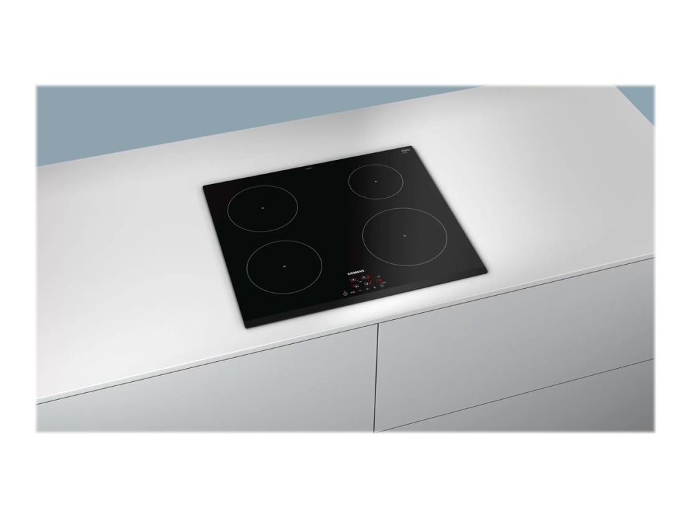 Siemens iQ100 EH631BEB1E - Induktions kogeplade - 4 plader - Niche - bredde: 56 cm - dybde: 49 cm - sort
