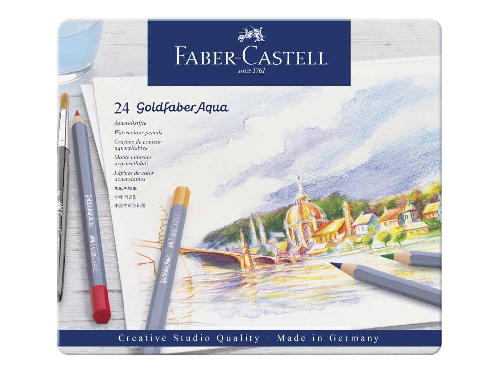 Faber-Castell GOLDFABER Aqua - Vandfarveblyant - assorterede farver (pakke med 24)
