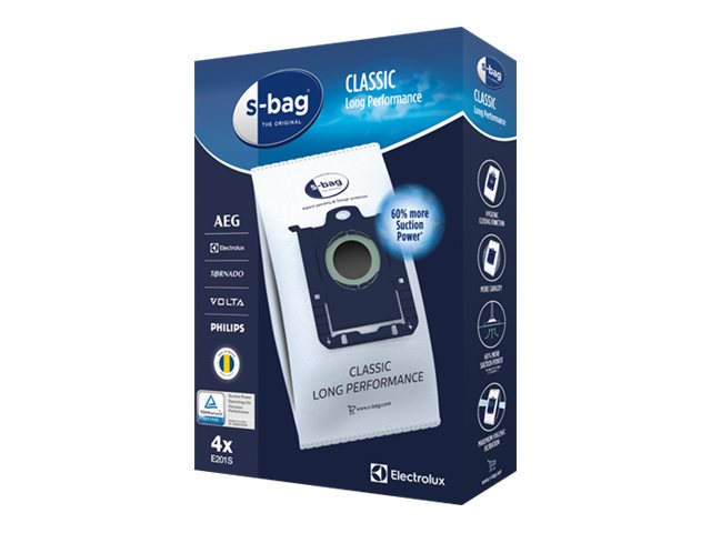 s-Bag Classic Long Performance E201S - Påse - till dammsugare (paket om 4)