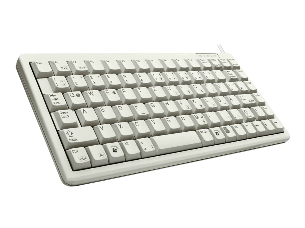 Cherry Compact-Keyboard G84-4100 - Tastatur - Ps/2, Usb - Fransk - Lysegrå