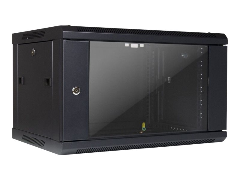 Inter-Tech Sma-6406 - Kabinet - Vægmonterbar - Sort, Ral 9005 - 6U - 19"