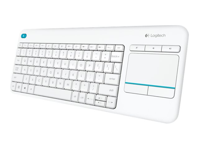 Logitech Wireless Touch Keyboard K400 Plus - Tastatur - Trådløs - 2.4 Ghz - Us International - Hvit