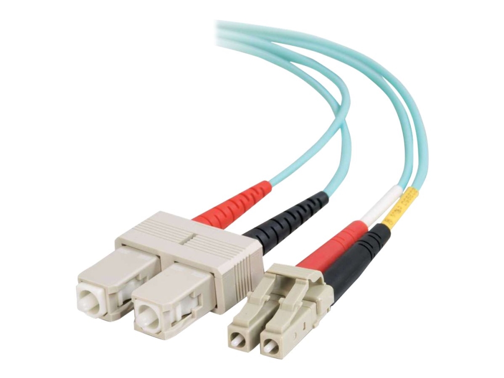 C2g Lc-Sc 10Gb 50/125 Om3 Duplex Multimode Pvc Fiber Optic Cable (Lszh) - Netværkskabel - Sc Multimode (Han) Til Lc Multimode (Han) - 15 M - 15 M. -