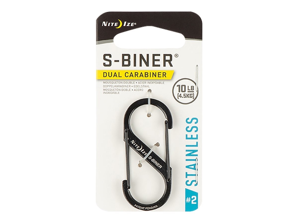 Nite Ize S-Biner Dual Carabiner #2 - Karbinklämma - svart | Utomhus - Camping - Övrig utrustning | GameStuff