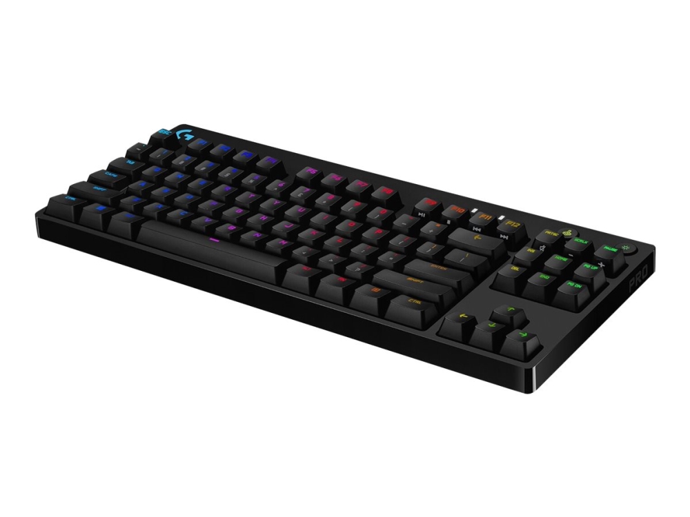 Logitech Pro - Tastatur - Bagbelyst - Usb - Qwerty - Uk - Tastkontakt: Gx Blue Clicky - Sort