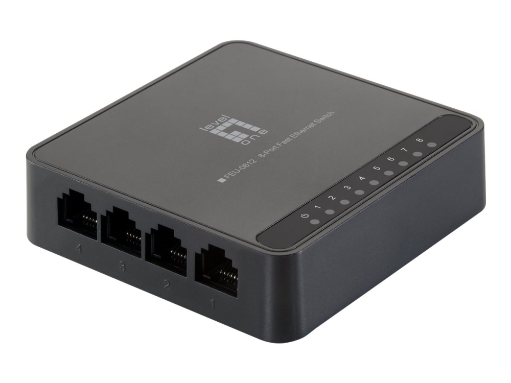 Levelone Switch 8 Fast Ethernet-Ports Unmanaged (Feu-0812)