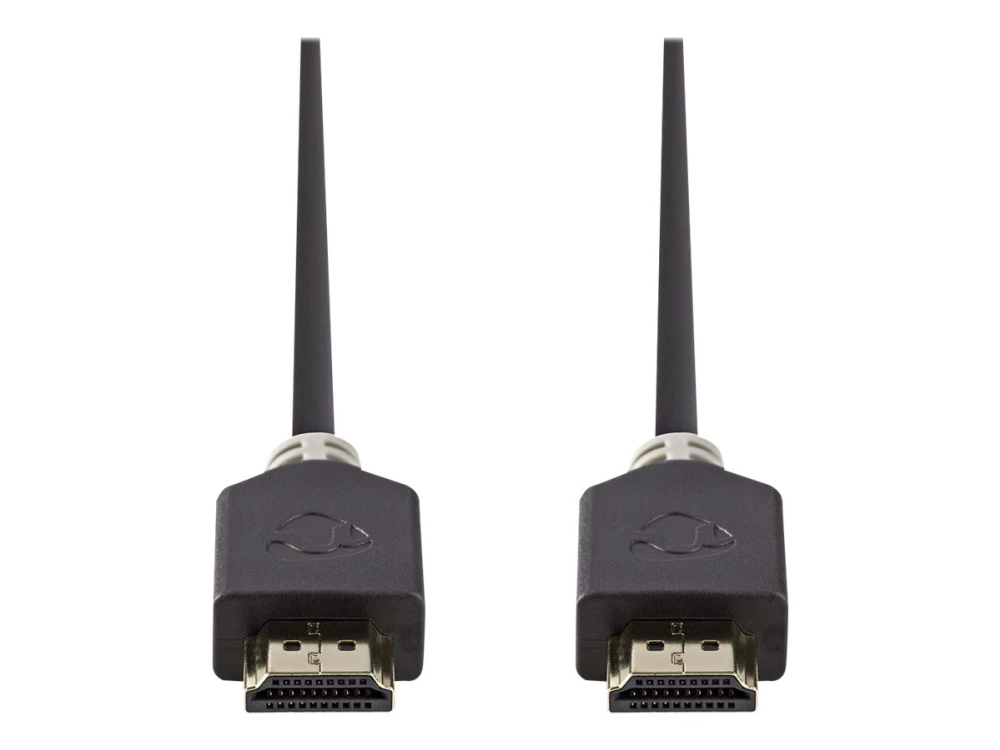 Nedis - Hdmi-Kabel Mit Ethernet - Hdmi-Stecker Gerade Auf Hdmi-Stecker Gerade - 50 Cm - Anthrazit (Schwarz) - Rund