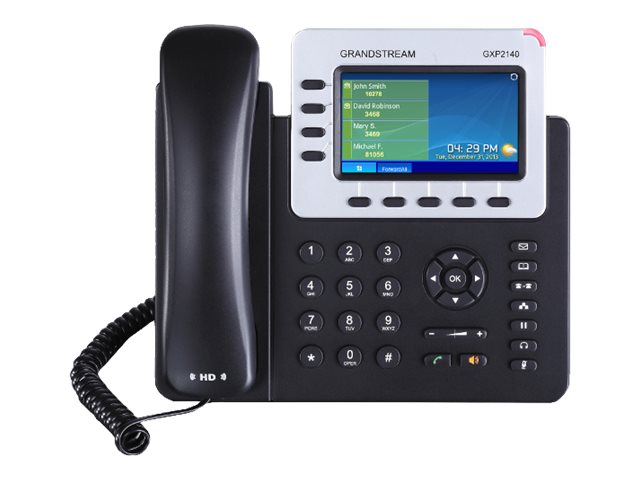 Grandstream Networks Gxp-2140, Ip-Telefon, Schwarz, Kabelgebundenes Mobilteil, 4 Zeilen, 2000 Eintragungen, Tft