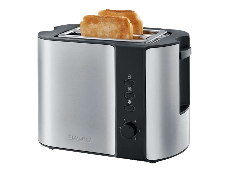 SEVERIN AT 2589 - Brödrost - 2 skiva - 2 Kortplatser - borstat stål/svart | Köksapparater - Bröd & Rostat bröd - Brödrost | GameStuff