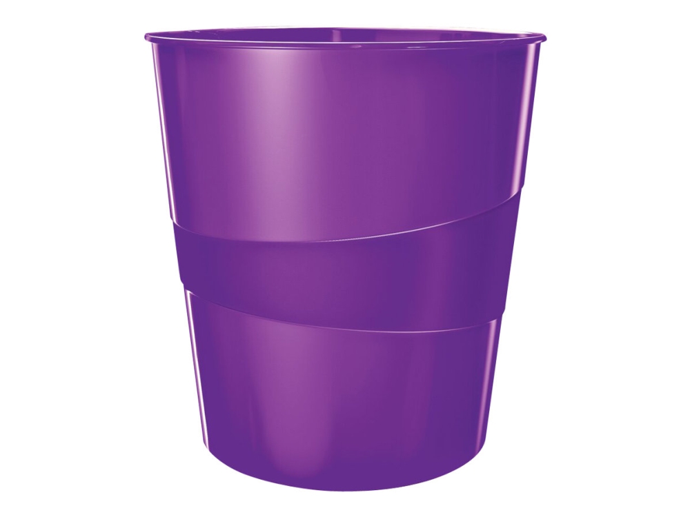 Leitz WOW Plus - Papperskorg - 15 L - handtag - polystyren - metallic lila | Möbler - Tillbehör - Kontorsförvaring | GameStuff