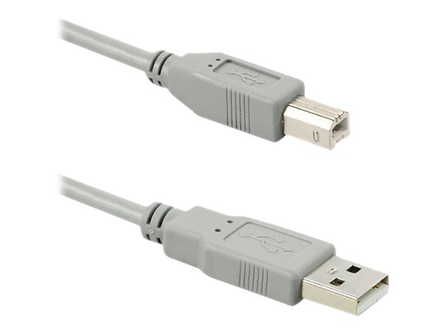Qoltec - Usb-Kabel - Usb (Han) Til Usb Type B (Han) - Usb 2.0 - 19 Cm - Grå