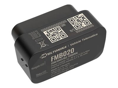 Teltonika FMB020, Auto, Musta, Pölynkestävä, Yksittäinen SIM, Muovi, IP41
