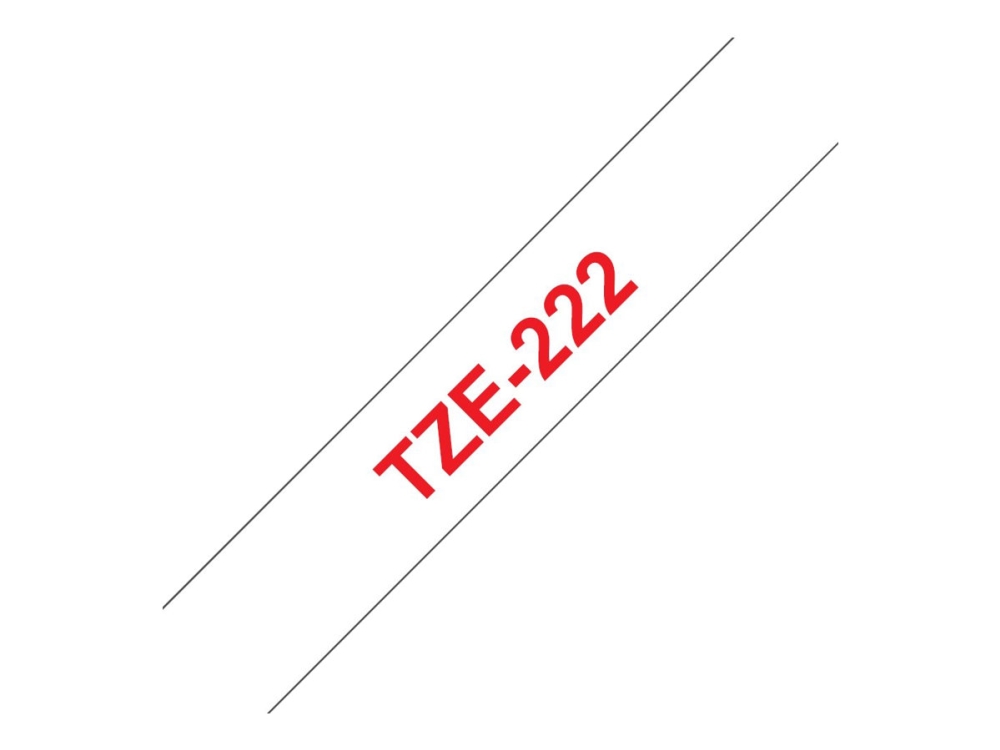 Brother Tze-222 - Rød På Hvid - Rulle (0,9 Cm X 8 M) 1 Kassette Lamineret Bånd - For Brother Pt-D210, D600, H110, P750, P950 P-Touch Cube Pt-P300