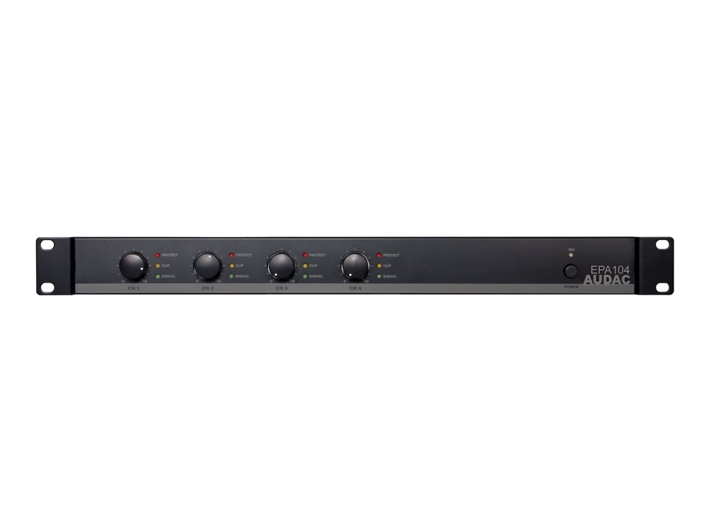Audac EPA104 - Strømforstærker - 4 x 100 Watt - sort