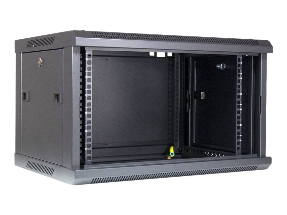 Inter-Tech Sma-6406, Wandmontiertes Regal, 6U, 30 Kg, Sperrschloss, 14,4 Kg, Schwarz