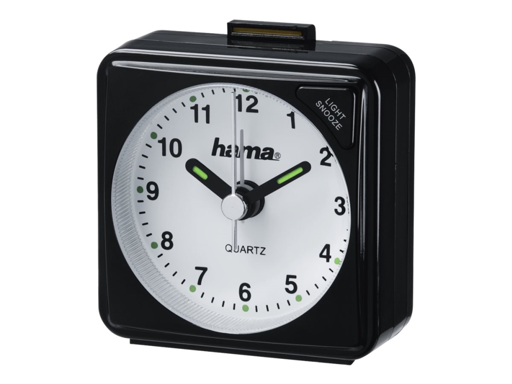 Hama A50 Travel - Väckarklocka - kvadrat - kvarts - skrivbord - svart
